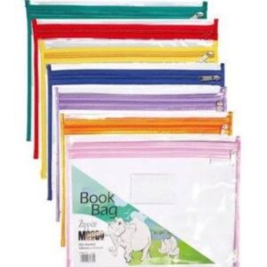 PVC Book Bag with zip (BLUE)